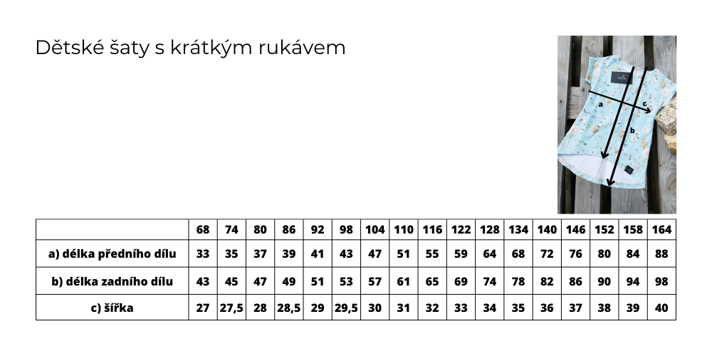 dětské šaty s krátkým rukávem